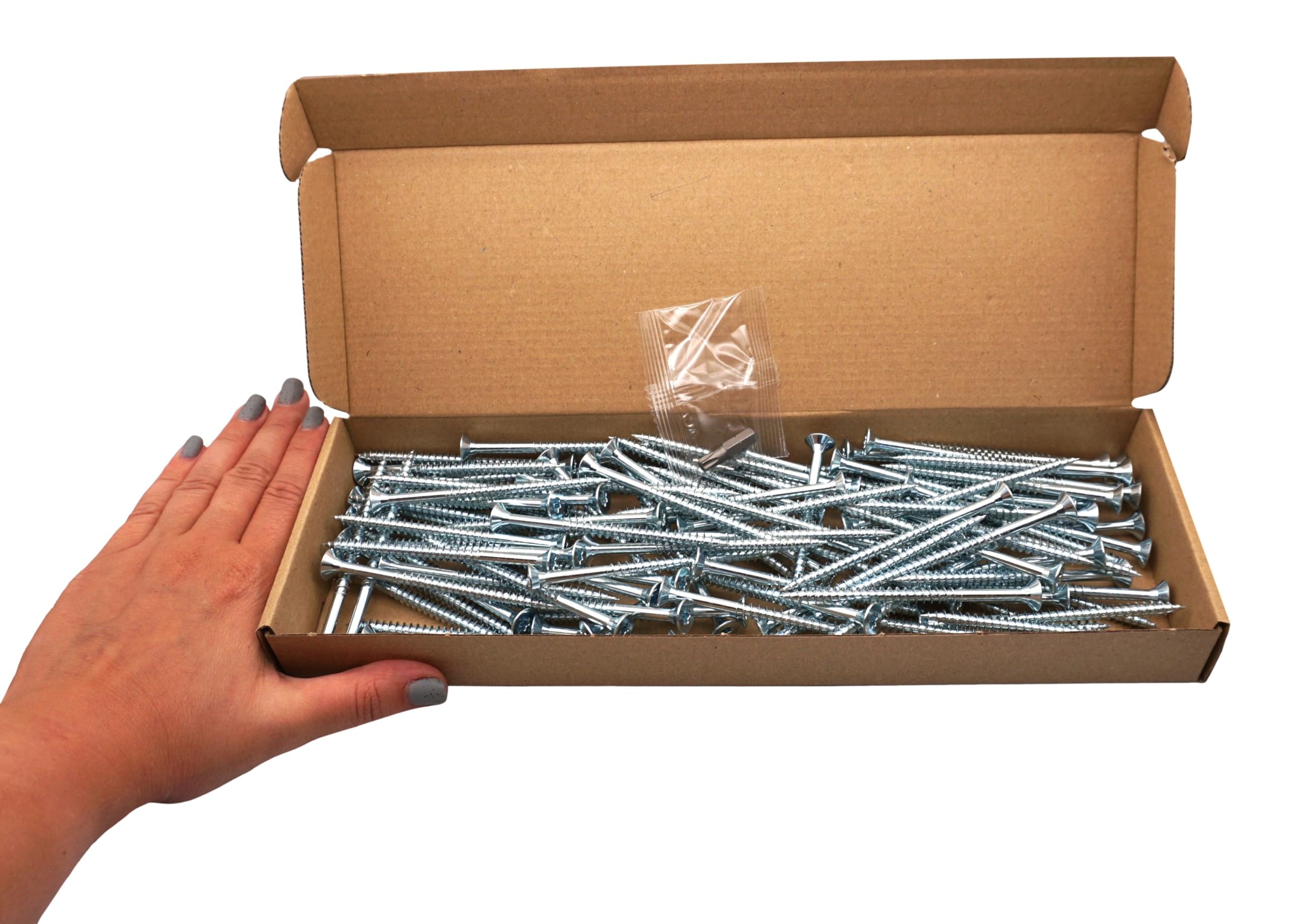 SKIR'CO (100 szt.) Wkręty do drewna ze stali ocynkowanej 6,0 x 90 mm, wkręty z łbem stożkowym Torx, wkręty do płyt wiórowych, częściowo gwintowane