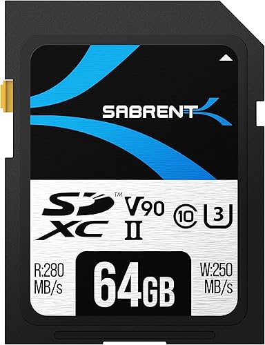 SABRENT Rocket v90 - Tarjeta de memoria SD UHS-II de 64 GB R280MBs W250MBs (SD-TL90-64GB)