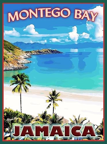 Imán Montego Bay Jamaica Islas Caribeñas Islas del Viaje Anuncio Arte Imán