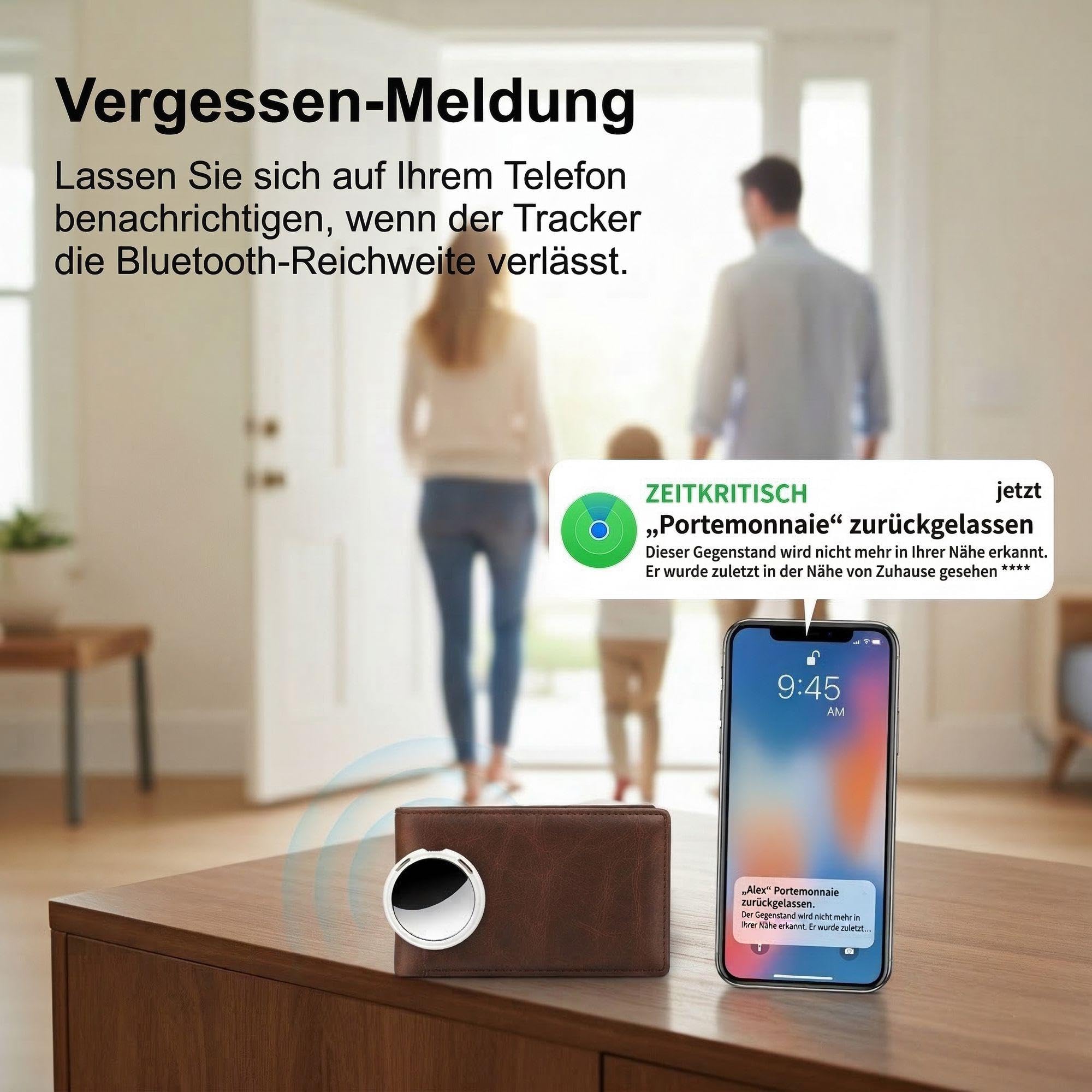 4er Pack Air Tracker Smart Tag Schlüsselfinder [Apple MFi-zertifiziert] Kompatibel mit Apple Wo ist (Nur iOS)Bluetooth wasserdicht Geldbörse Koffer Gepäck Haustier ohne Abo mit Austauschbarer Batterie