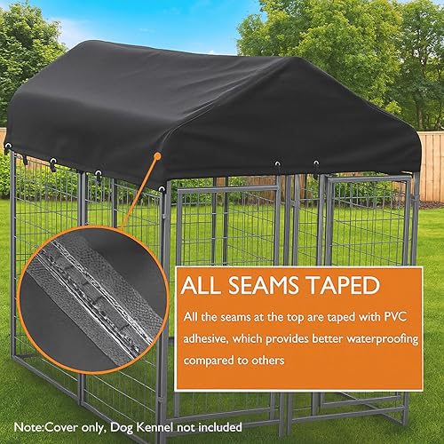 Miniatura 3 de Cubierta para perrera para perros al aire libre (solo cubierta), 8 pies de profundidad x 4 pies de ancho, resistente a los rayos UV, impermeable,