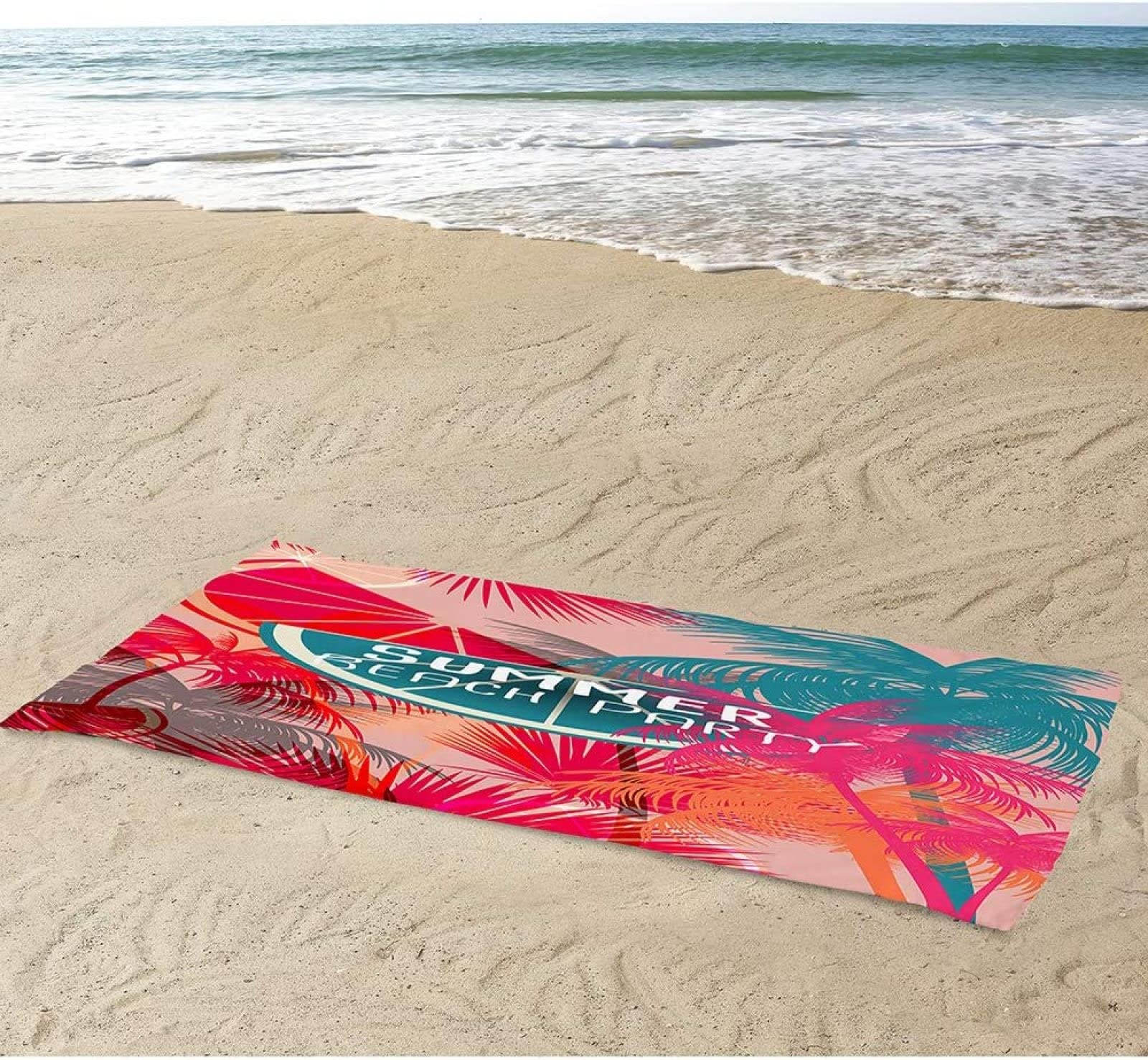 Roze strandlaken 100x200 cm extra grote strandhanddoeken microfiber palmboom strandlaken voor volwassenen kinderen sneldrogend zandvrij lichtgewicht zachte badhanddoeken voor reizen, zwemmen, kamperen