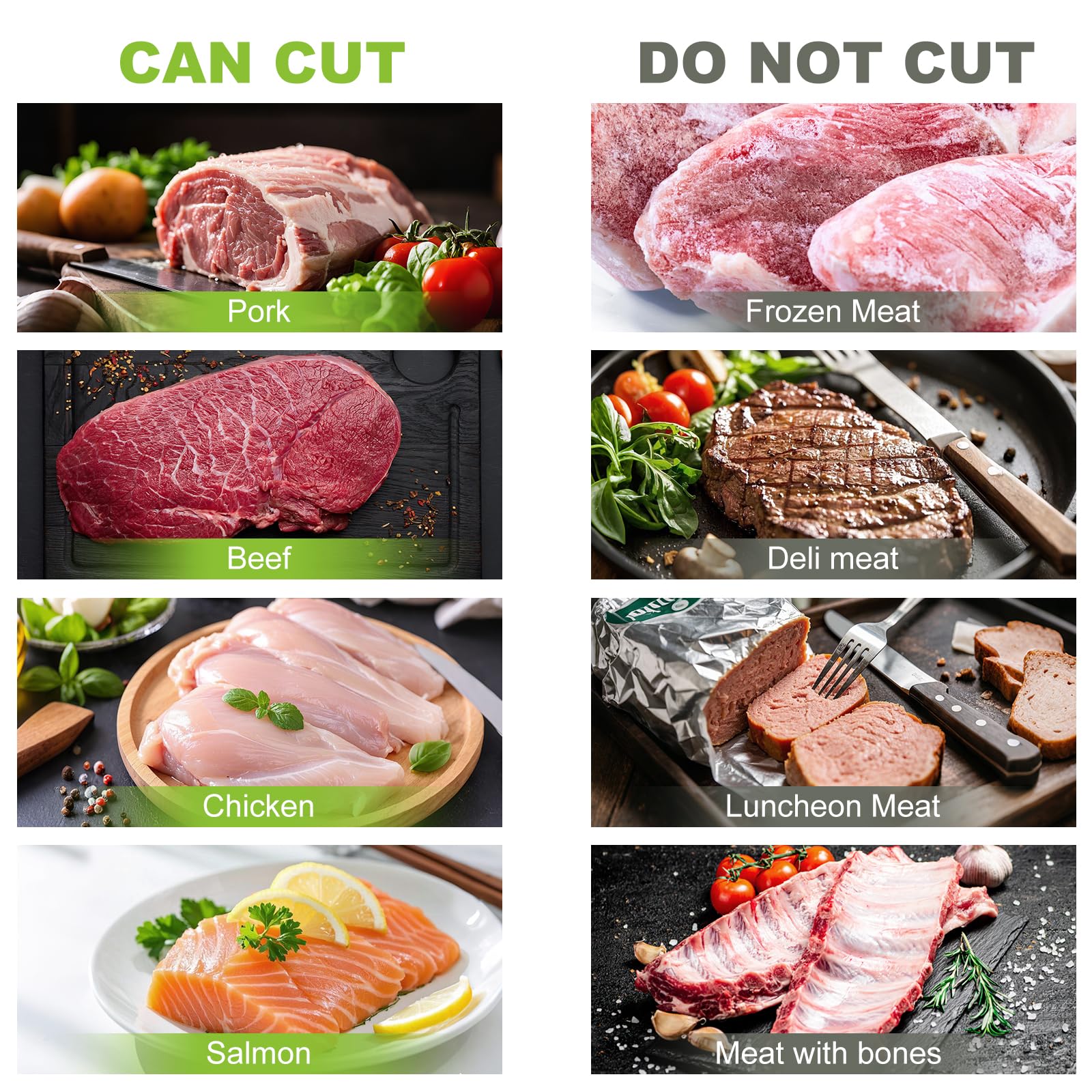 Fleischschneider, Meat Slicer Dicke Einstellbar 2 oder 4 mm, Fleischschneidemaschine Edelstahl Mit Saugnapfboden, Fleisch Schneidemaschine für Rindfleisch Schweinefleisch Lachs