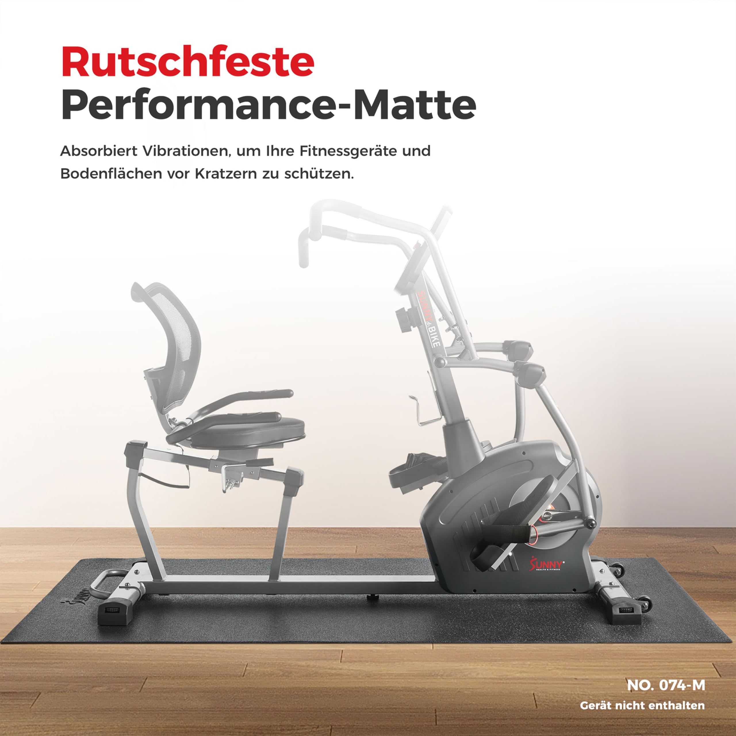 Sunny Health & Fitness Gerätematte – Verschiedene Größenoptionen – rutschfeste Bodenschutzmatte für Laufband, Fahrrad, Crosstrainer, Yoga, Stehpult und andere Trainingsgeräte