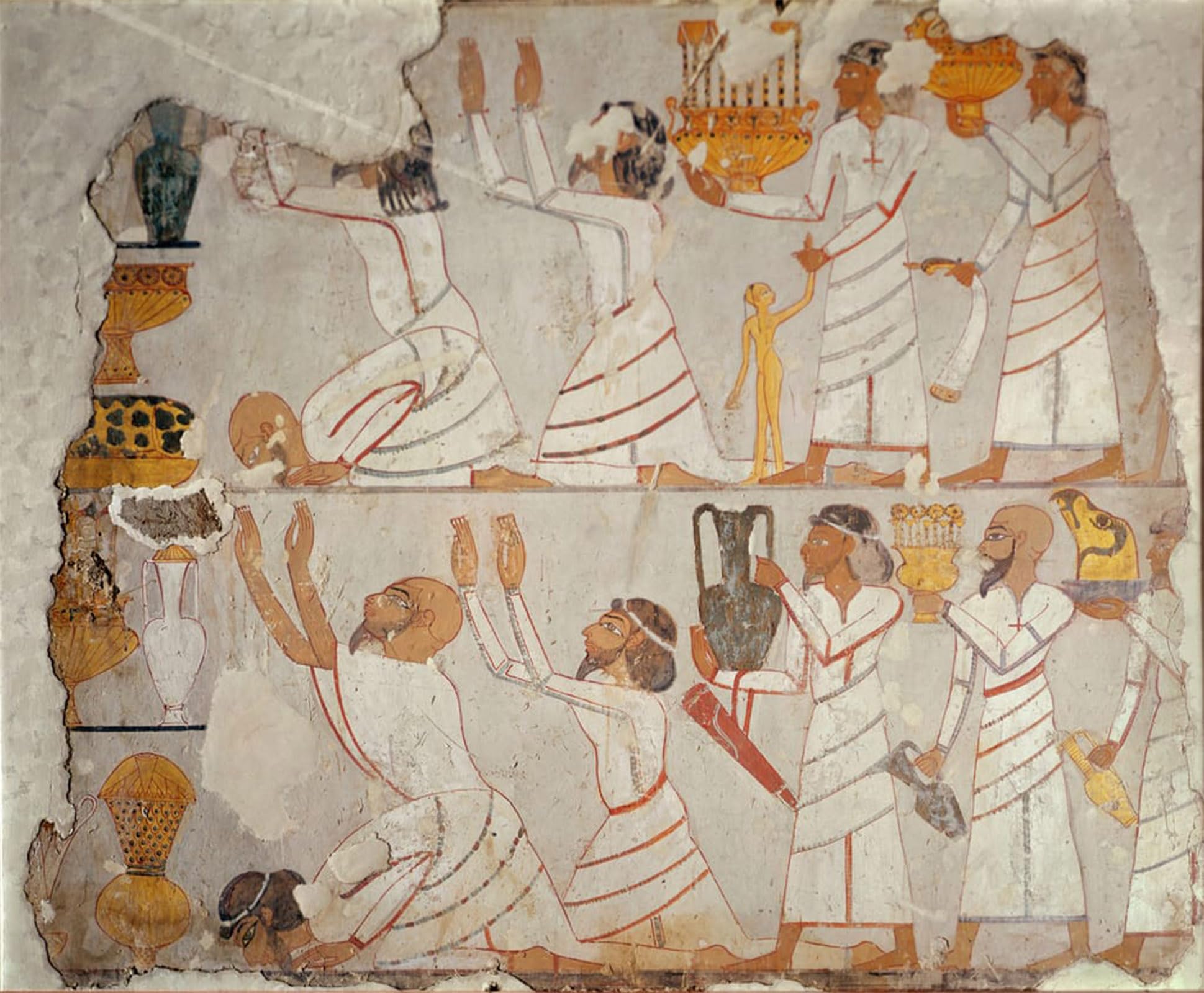 POSTERIIk Famous Print Pop Art Wall Art Graffiti Part of a Painted Tomb Wall Showing Asiatic Tribute Bearers Bc by Famous Artist Art Prints for Home Decor 60x90cm