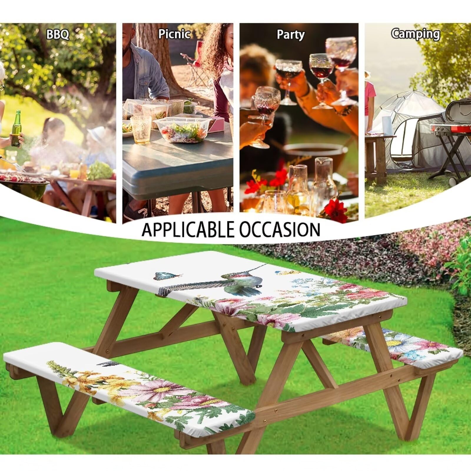 Amazon.com: Bivxisrvo Hummingbird Picnic Table Cover with