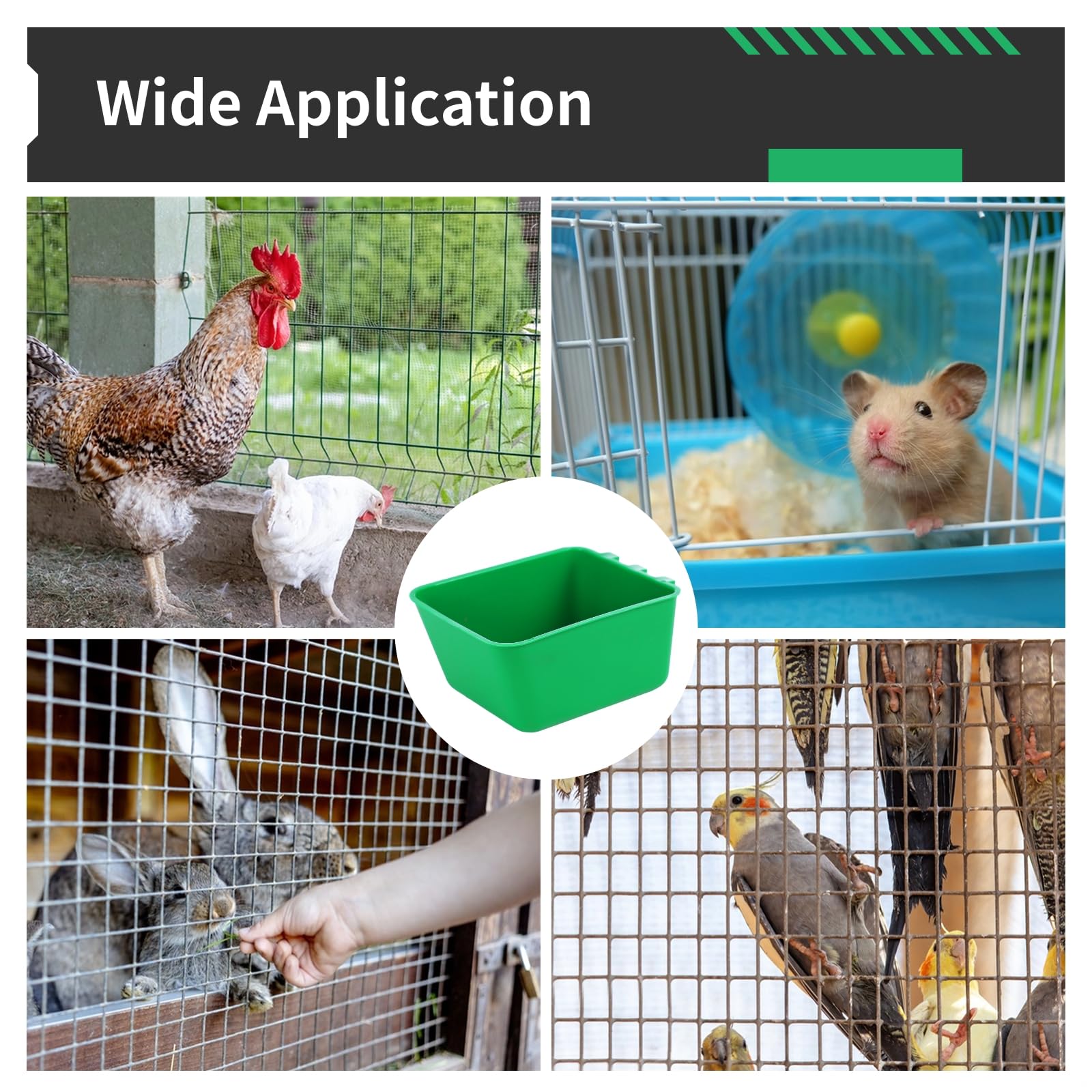Mangiatoie in plastica da appendere, 473 ml, per pollo, piccione, pappagallo, coniglio e piccoli animali domestici, set da 20