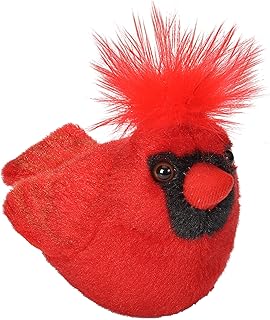 Wild Republic 18221 Audubon Birds Northern Cardinal Plush with Authentic Bird Sound, Stuffed Animal, Bird Toys for Kids and Birders