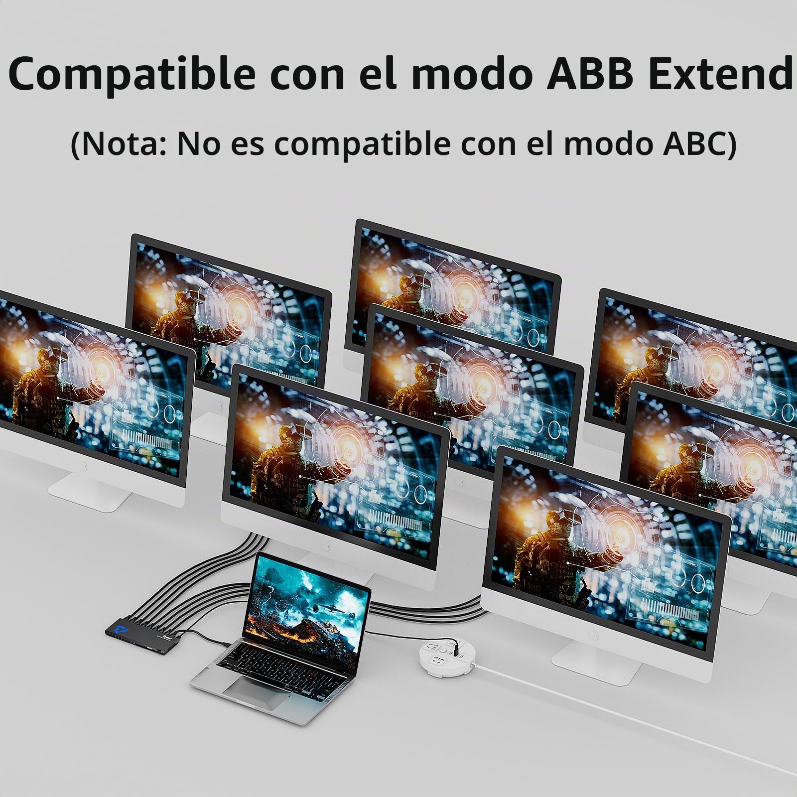 4K HDMI Splitter 1 in 8 Out, 8 puertos HDMI distribuidor para 8 pantallas, 4K30Hz, Xbox360 PS4 PS3 Roku
