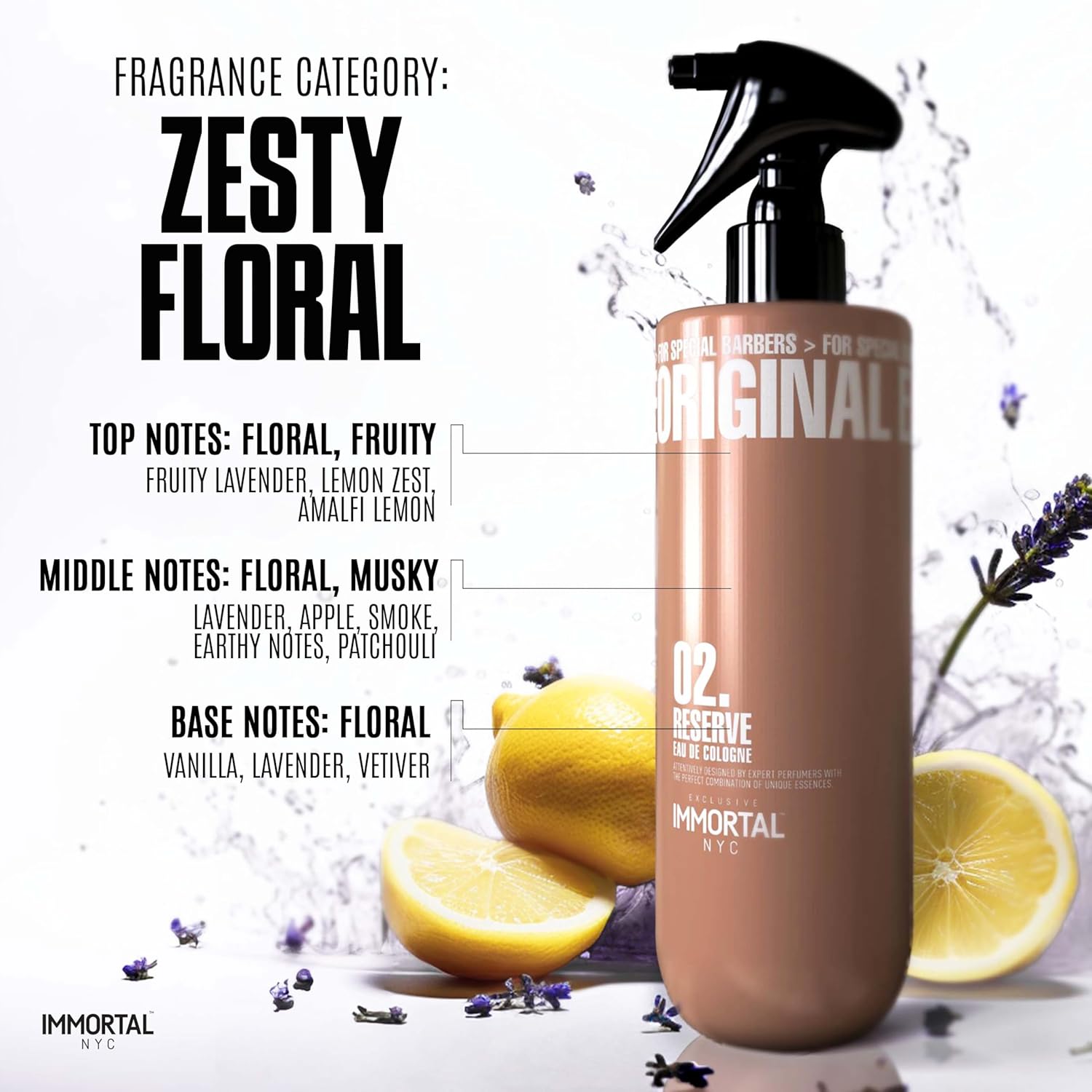 Immortal NYC, AFTERSHAVE SPRAY & BALM/CREAM for Men- Moisturizing & Soothing Formula After Shaving and Cologne - 17 oz (Fruity Floral) - Image 2