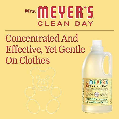 Miniatura 5 de Mrs Meyers Baby - Detergente líquido para ropa de bebé infundido con aceites esenciales flor de bebé 64 onzas 64 cargas