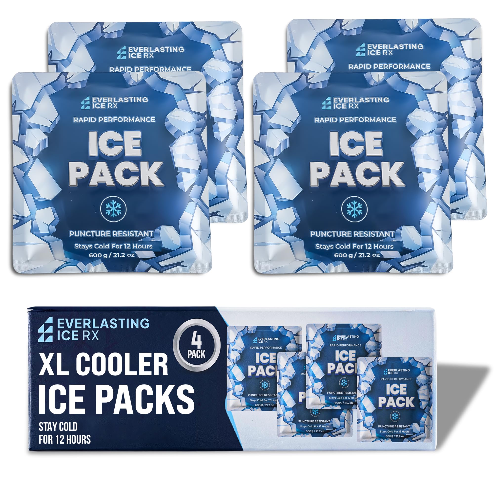 Everlasting Ice RX Reusable Cooling Lunch Box Pack 600g 4 Pack