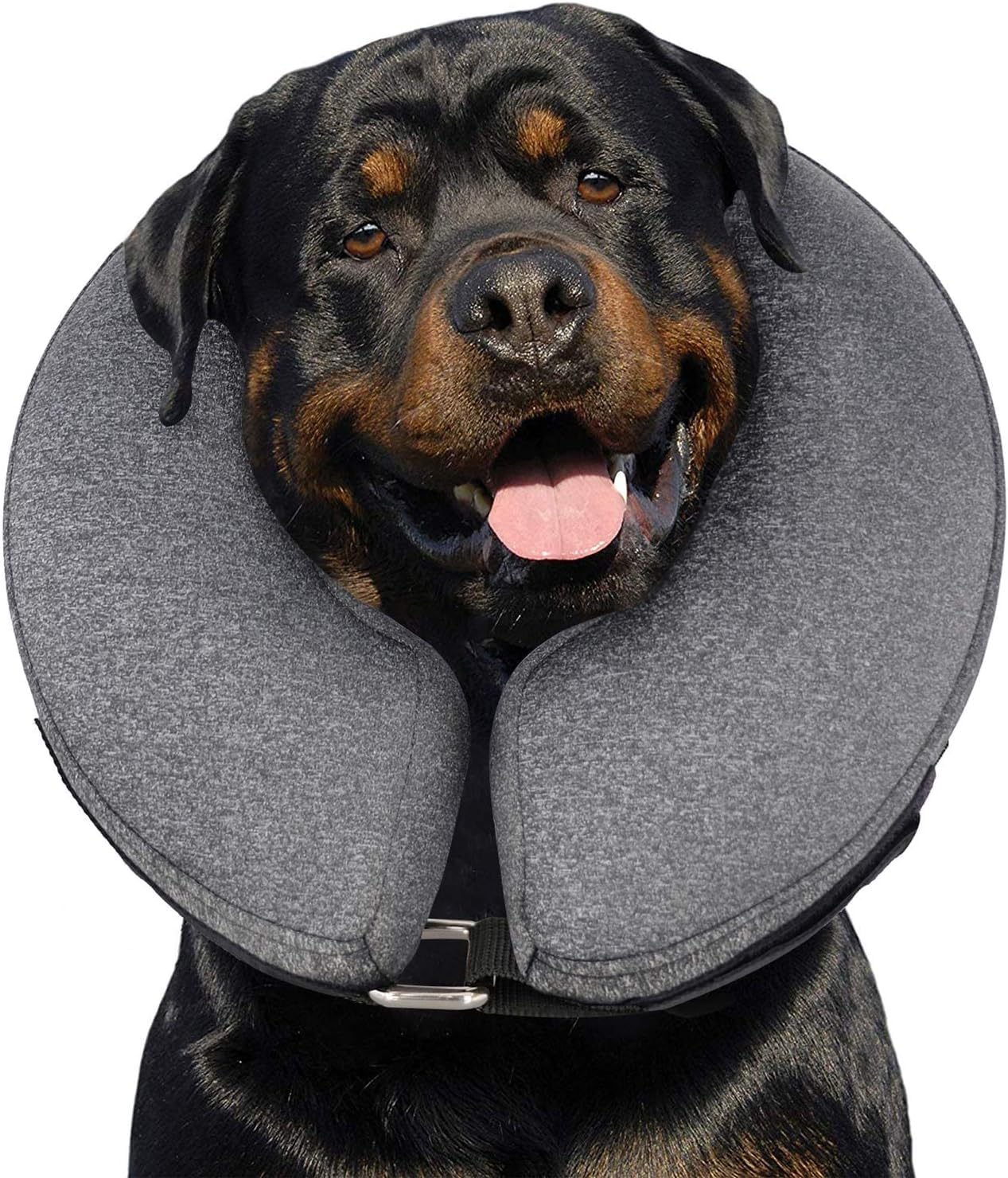 MIDOG Inflatable Dog Neck Donut Collar Alternative After Surgery, Soft Protective Recovery Cone for Small Medium Large Dogs and Cats Puppies - Alternative E Collar (Gray, XL)