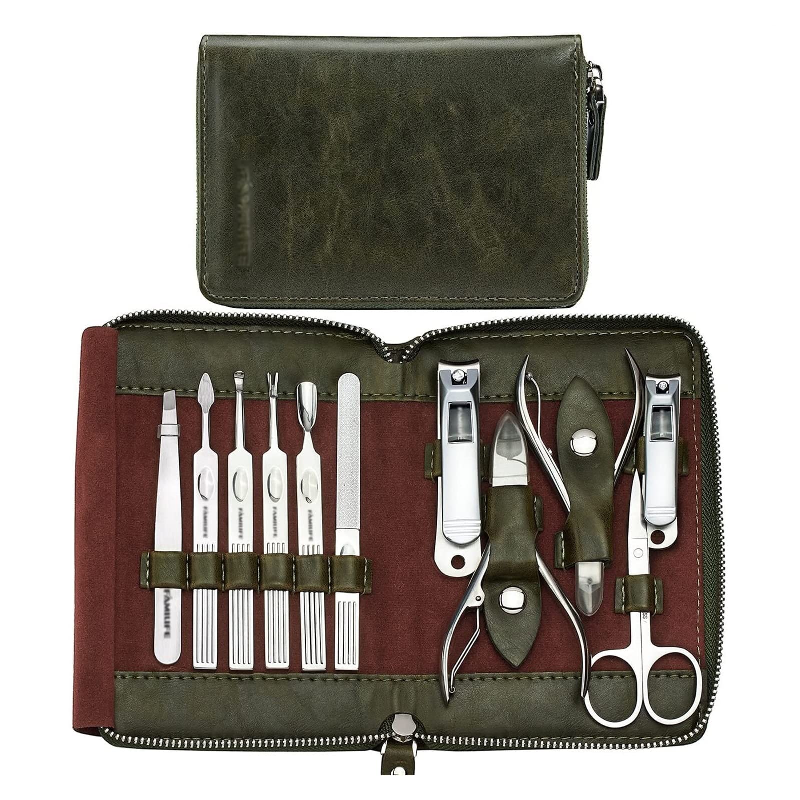 Zestaw obcinaczy do paznokci Zestaw manicure Professional Pedicure Set Nożyczki do paznokci Zestaw do pielęgnacji Zestaw ze skórzanym Case Pedicure Narzędzia Zestaw Grooming Zestaw Narzędzia do pedicu