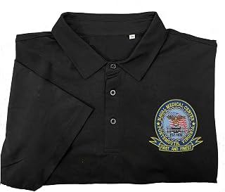 Naval medical center portsmouth va embroidered patch polo shirt Multicolor