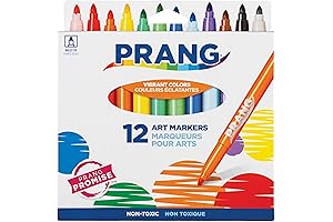 Prang Classic Art Markers, 12 Count - Vibrant Ink, Smooth Paper Glide, Art Enthusiasts' Essential