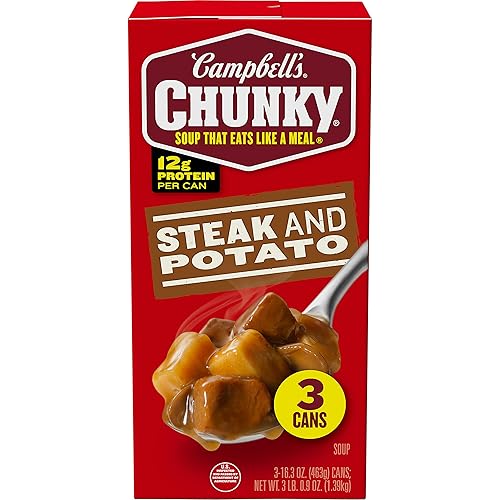 Campbell's Sopa gruesa, sopa de filetes y patatas, lata de 16.3 onzas (paquete de 3)
