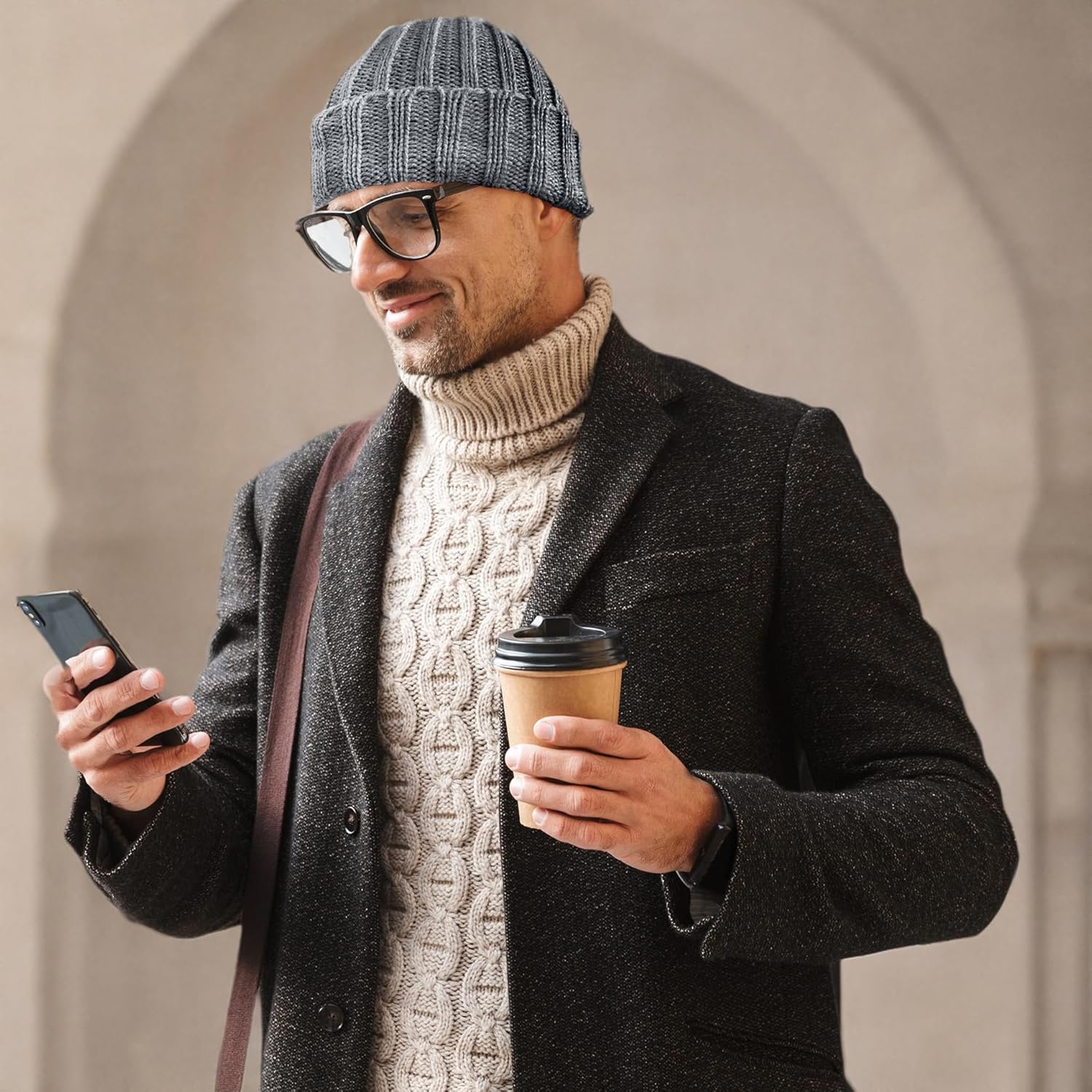 TINKUY Peru Alpaca Wool Men's & Women's Warm Soft Cuffed Slouchy Beanie Hat, Unisex, One Size - Image 7