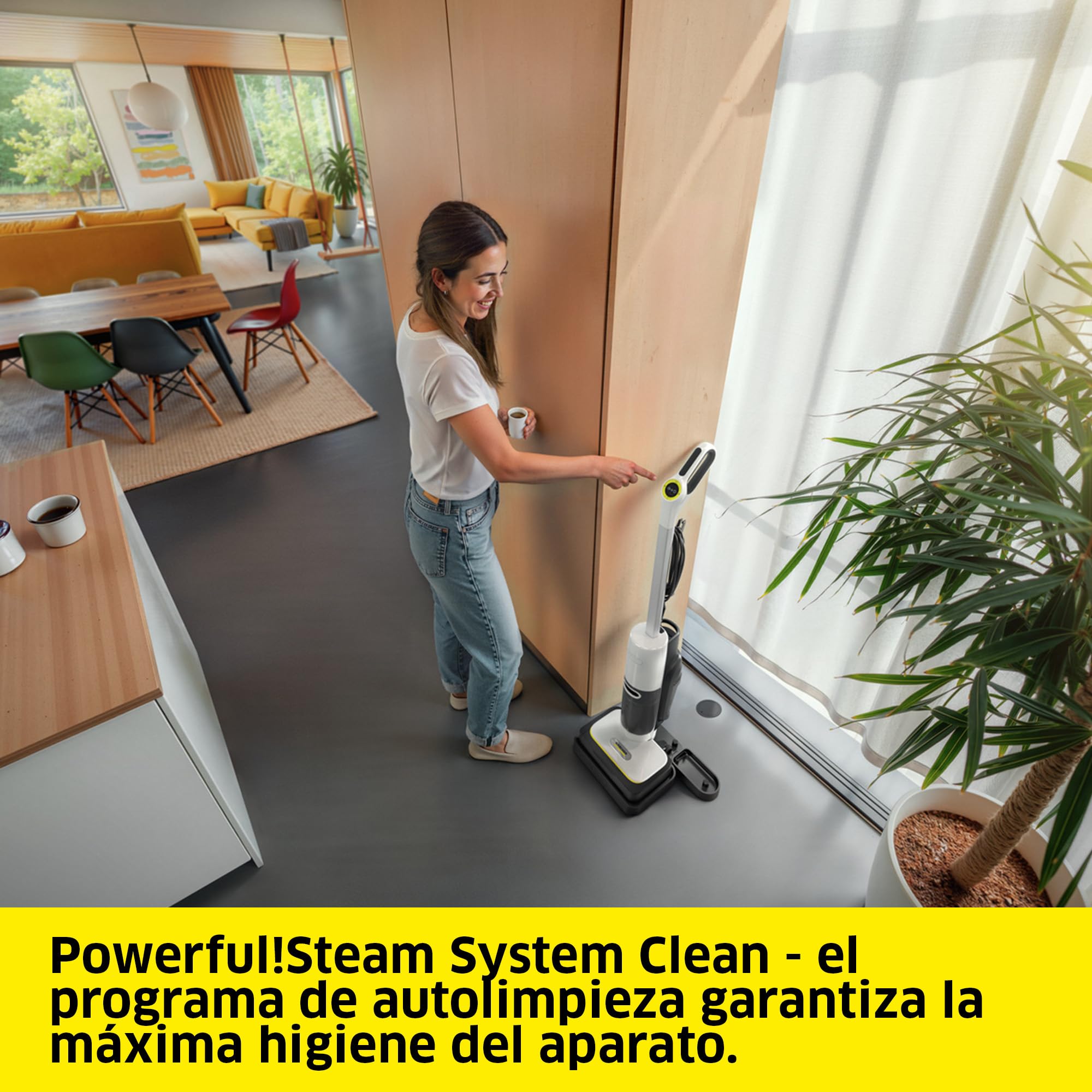 Kärcher aspiradora a vapor SCV 4 Steam Vac, solución 3 en 1 (limpieza a vapor, aspirado y combinado), elimina el 99,999% de virus* y bacterias**, tiempo de calentamiento: 30 s, función de autolimpieza
