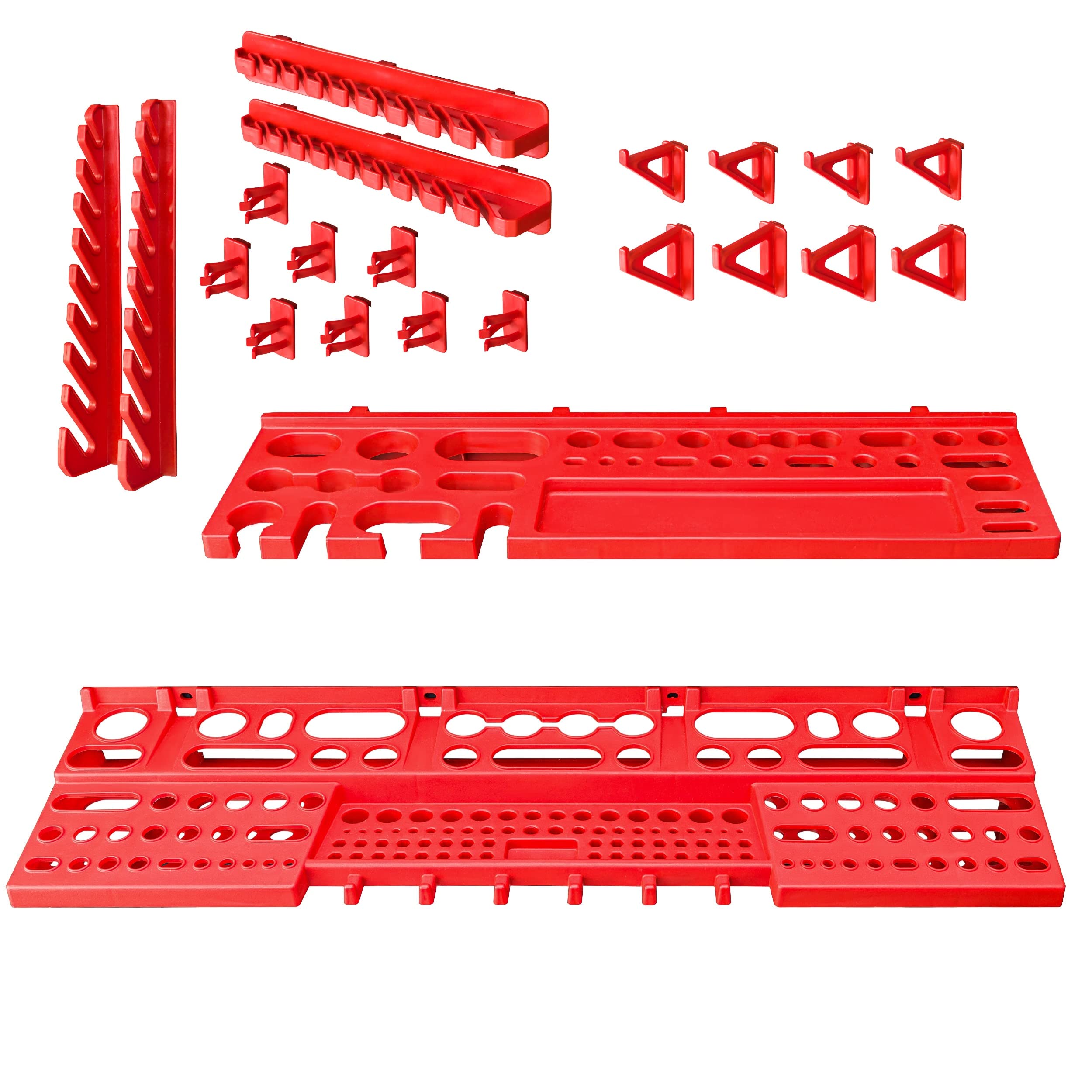 GYMAX Panneau de Rangement Mural pour Outils, Panneau Perforé avec Set