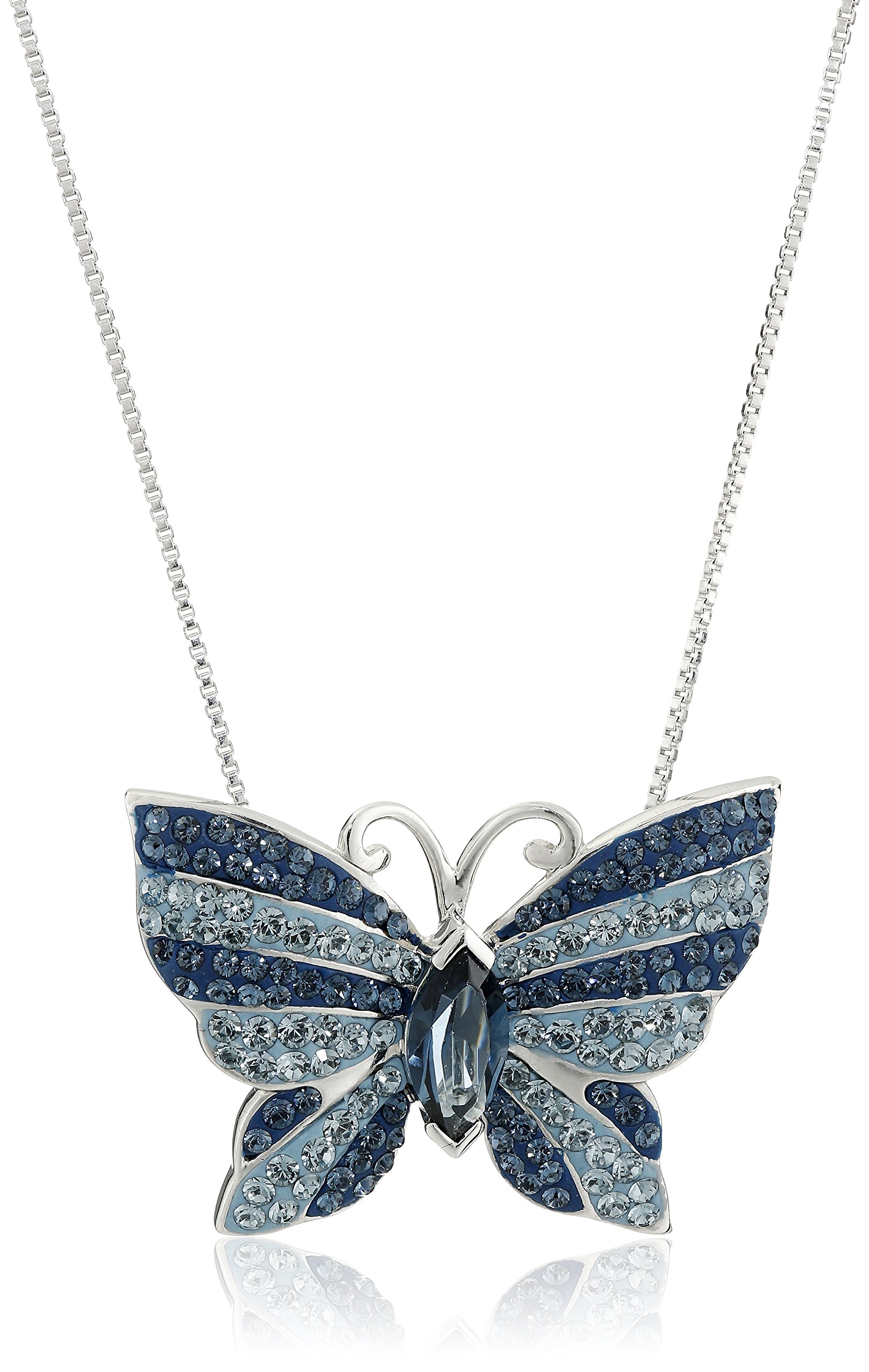 Amazon Collection Sterling Silver Blue Mix Butterfly With