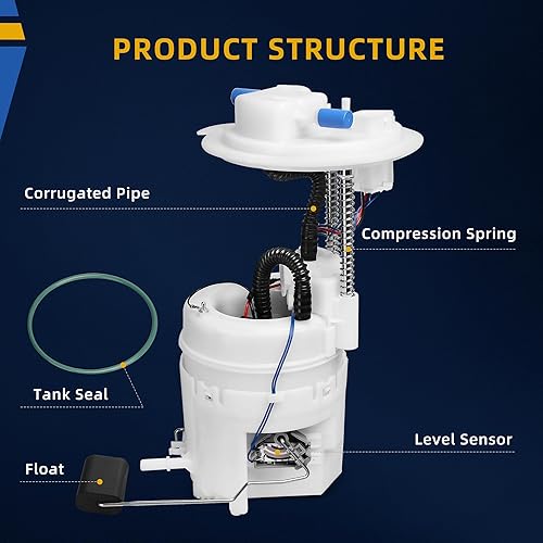 Miniatura 8 de DWVO Bomba de combustible con sensor de presión compatible con Kia Soul 14 15 2014-2015 L4 1.6L 2.0L Gas
