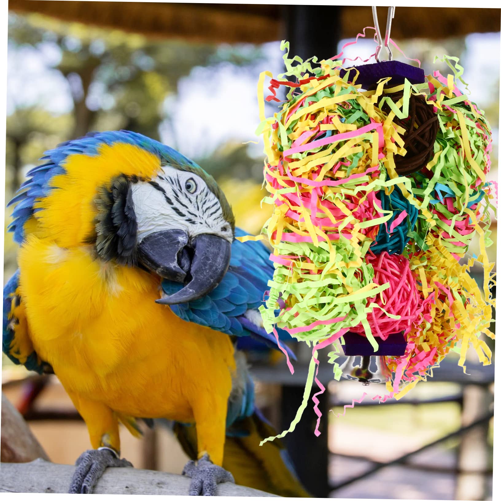 BESPORTBLE 9piezas Juguetes Colgantes para Aves Juguetes Masticables Coloridos para Periquitos y Loros Accesorios Interactivos para Jaulas De Aves