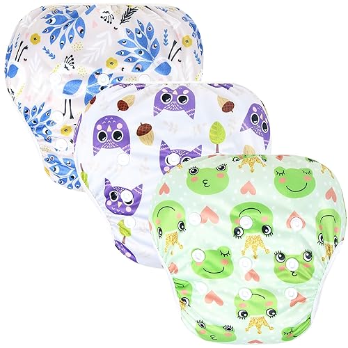 Miniatura 6 de Leekalos Pañales de natación reutilizables ajustables para niños y niñas, pañales de natación para regalos de baby shower y lecciones de natación,