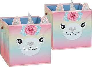 Heritage Kids Llama Light Up Collapsible Storage Cube, Set of 2, 10