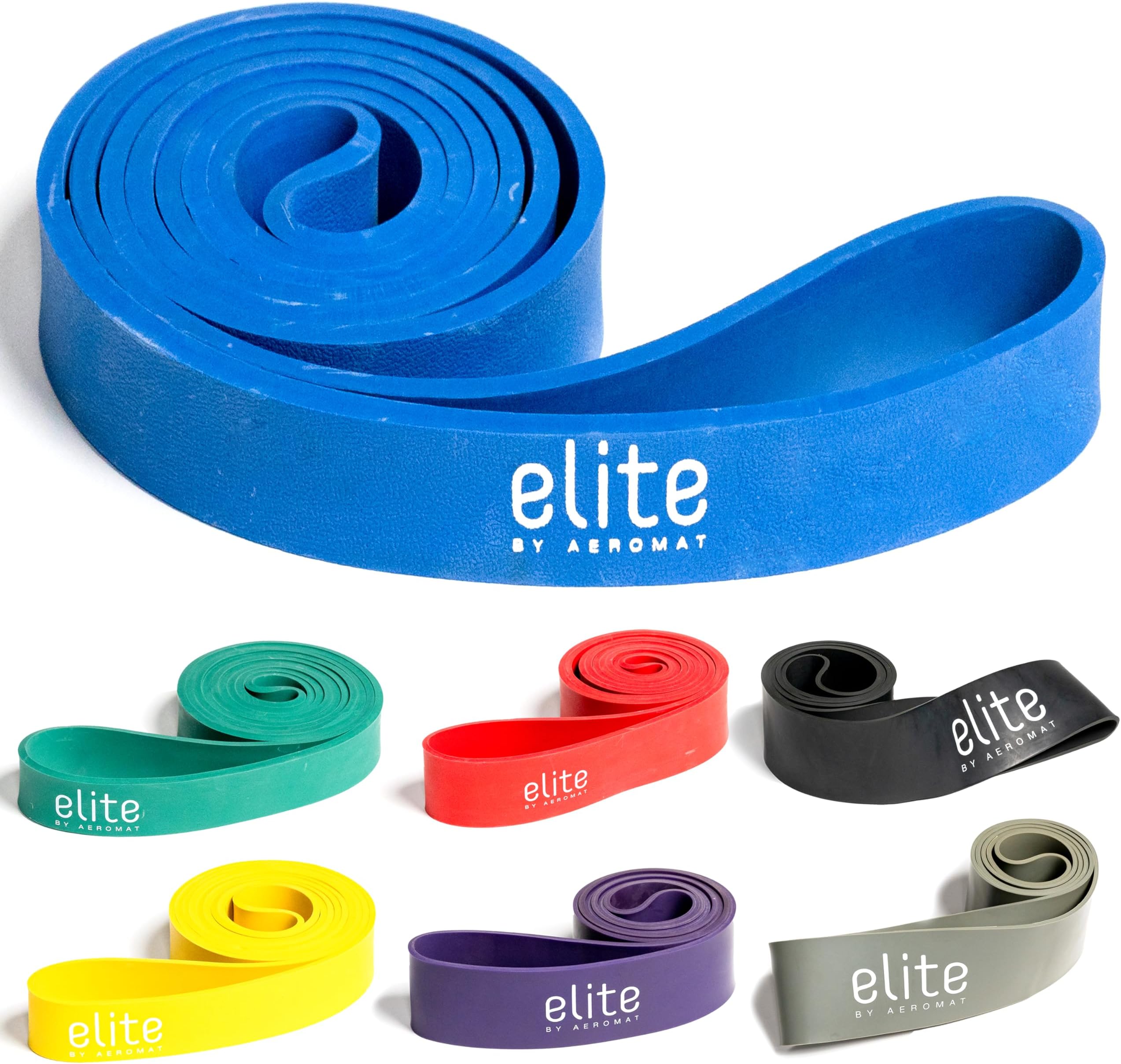 Aeromat Elite Power Band - Resistance Bands for Working Out Men, Long Resistance Band, Pull Up Assistance Bands, Exercise Band, Gym Bands, Workout Bands Resistance for Men, 50-120 lbs