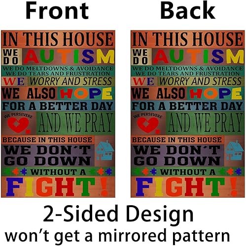 Miniatura 2 de Nepnuser Bandera de lino para jardín de concienciación sobre el autismo, decoración rústica para interiores y exteriores, decoración para patio