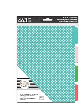 me & my BIG ideas 6 Month Calendar Extension - The Happy Planner Scrapbooking Supplies - 6 Pre-Punched Dividers - Undated Monthly & Weekly - 2 Sticker Sheets with Months and Numbers - Classic Size