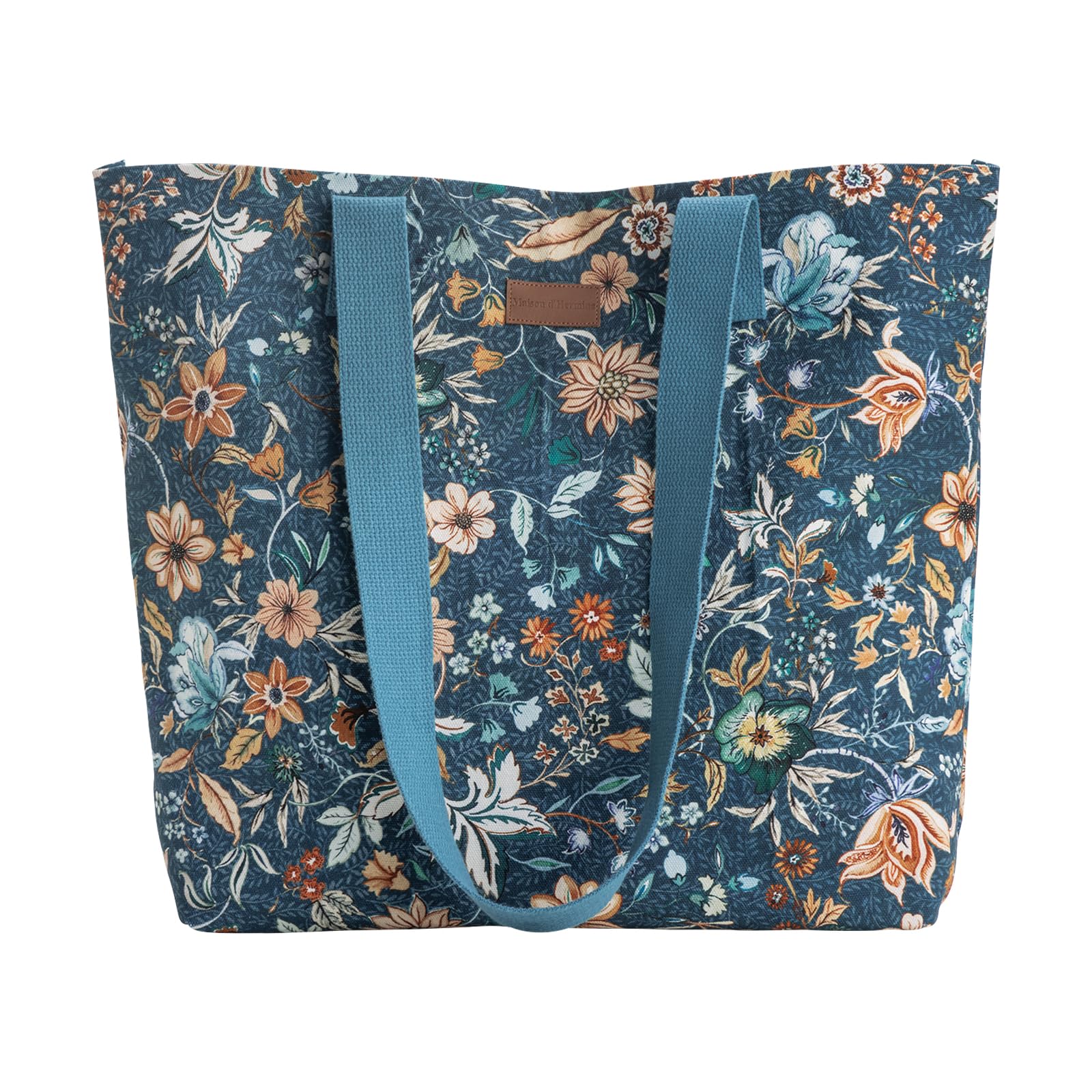 Maison d' Hermine Canvas Tote Bag for Women Cotton Canvas Reusable Shoulder Grocery Bags Bulk with Handle for Shopping Travel