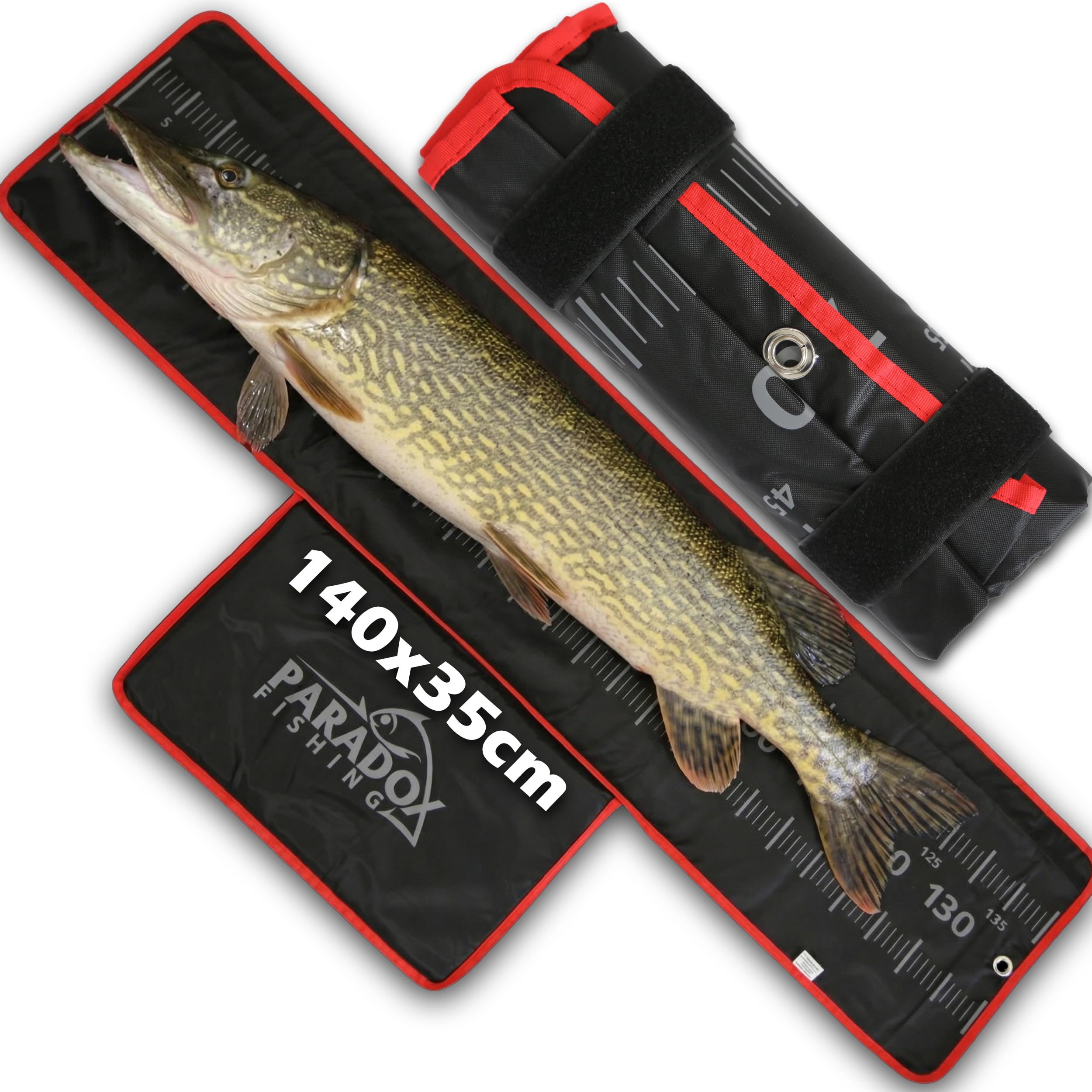 Paradox Fishing Mata wędkarska, 140 x 35 cm, taśma miernicza, mata do ściągania