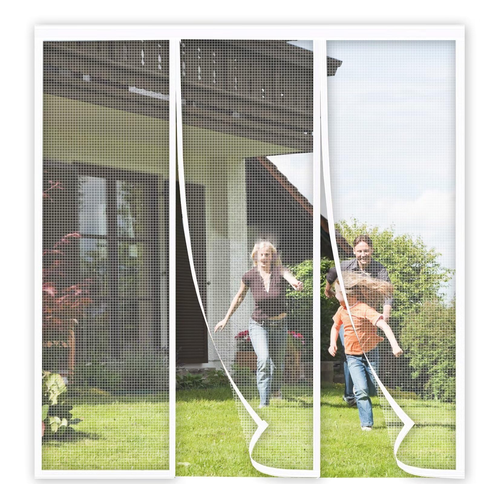 Magnetischer Fliegenvorhang 140x195 Cm – Selbstschließend, Faltbar & Luftdurchlässig Für Türen, Balkon & Terrasse