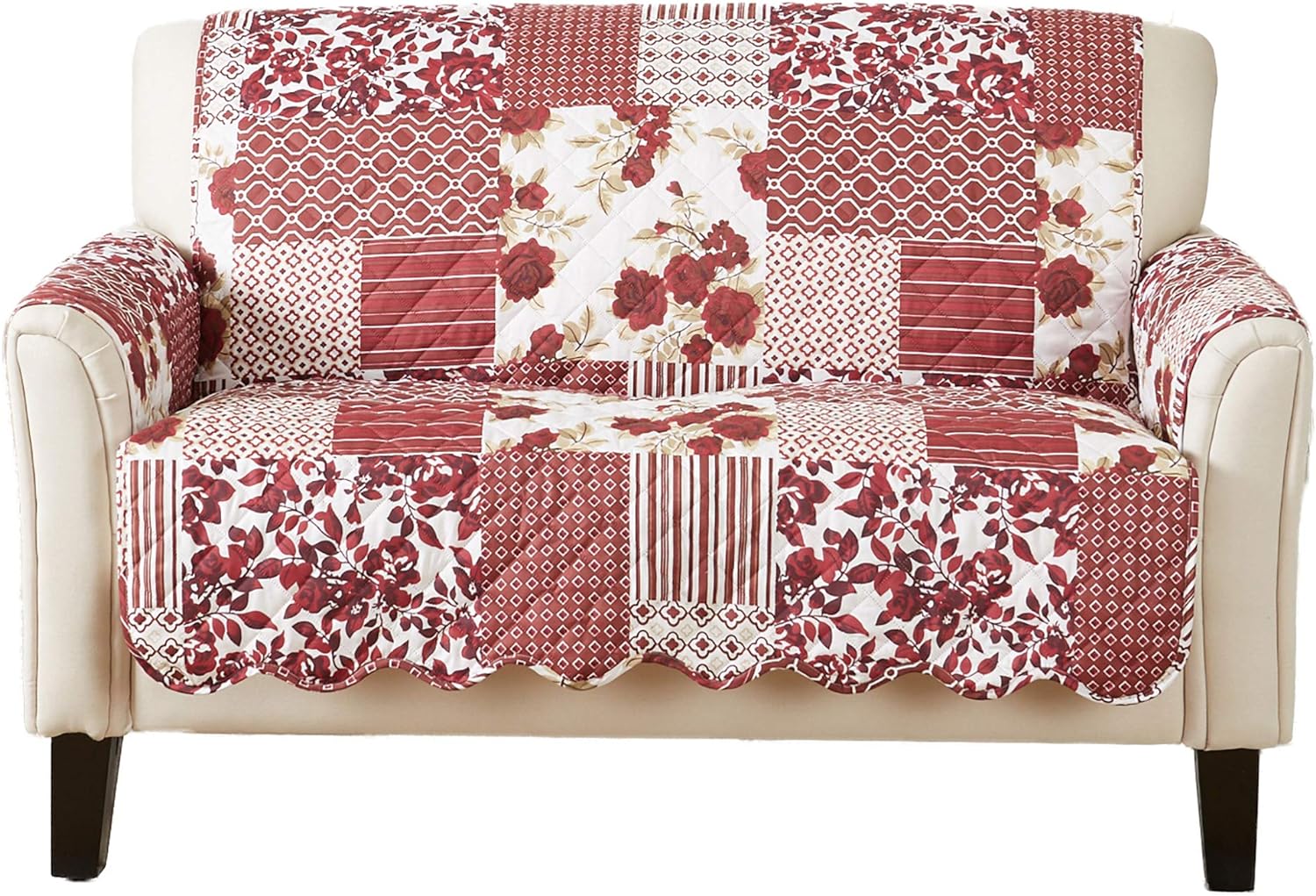Great Bay Home Patchwork Scalloped Printed Furniture