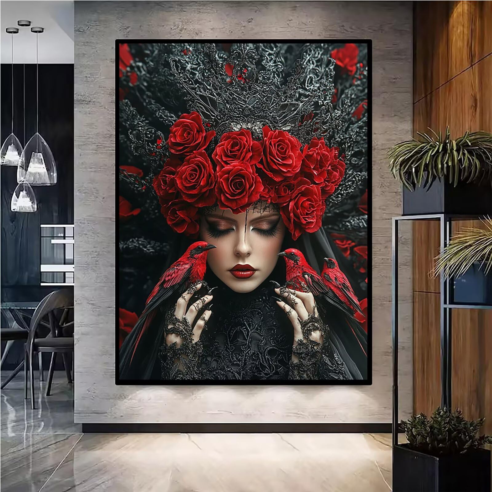Diamond Painting Kit Completo, Diamond Painting Donna, 5D Quadrato Pittura Diamante Kit Manualidades Adultos DIY Diamantini Crystal Art Disegni Ricamo Punto Croce Artigianale, 90x120cm Rosa j0-843