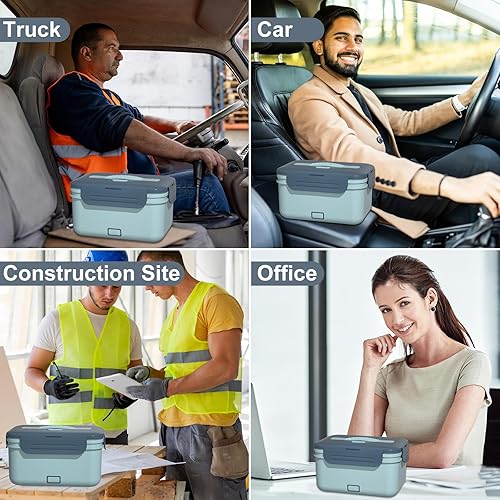 Miniatura 7 de Akhia Fiambrera eléctrica, calentador de alimentos, 1.8L61 onzas, para adultos, trabajo, camión, coche, hogar, 100 W, calentador de alimentos con