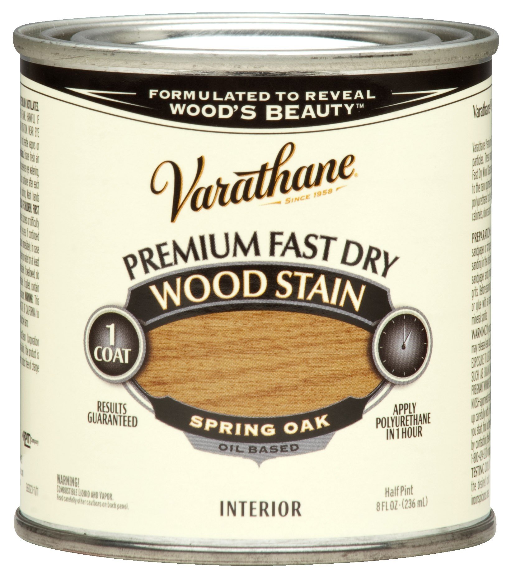 Rust-Oleum 262023 Spring Oak Varathane Premium Fast Dry Wood Stain, 2 Pint Can (Pack of 4)