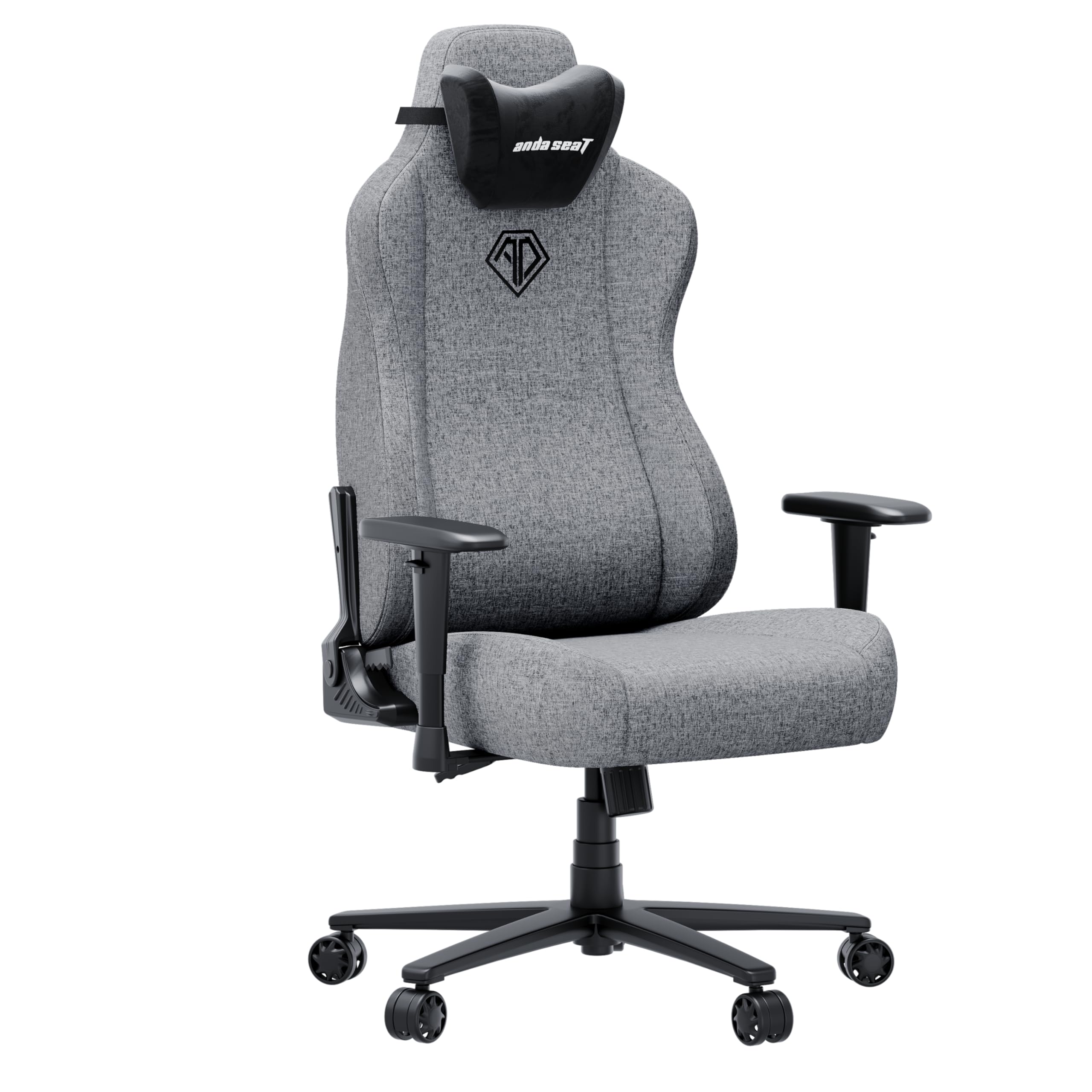 Anda Seat Novis Max Gaming Chair for Adults - Large Reclining Video Game Chairs, Linen Fabric Ergonomic Gaming Chair, Heavy Duty Back Lumbar Support - Grey Fabric Computer Chairs for Home & Work