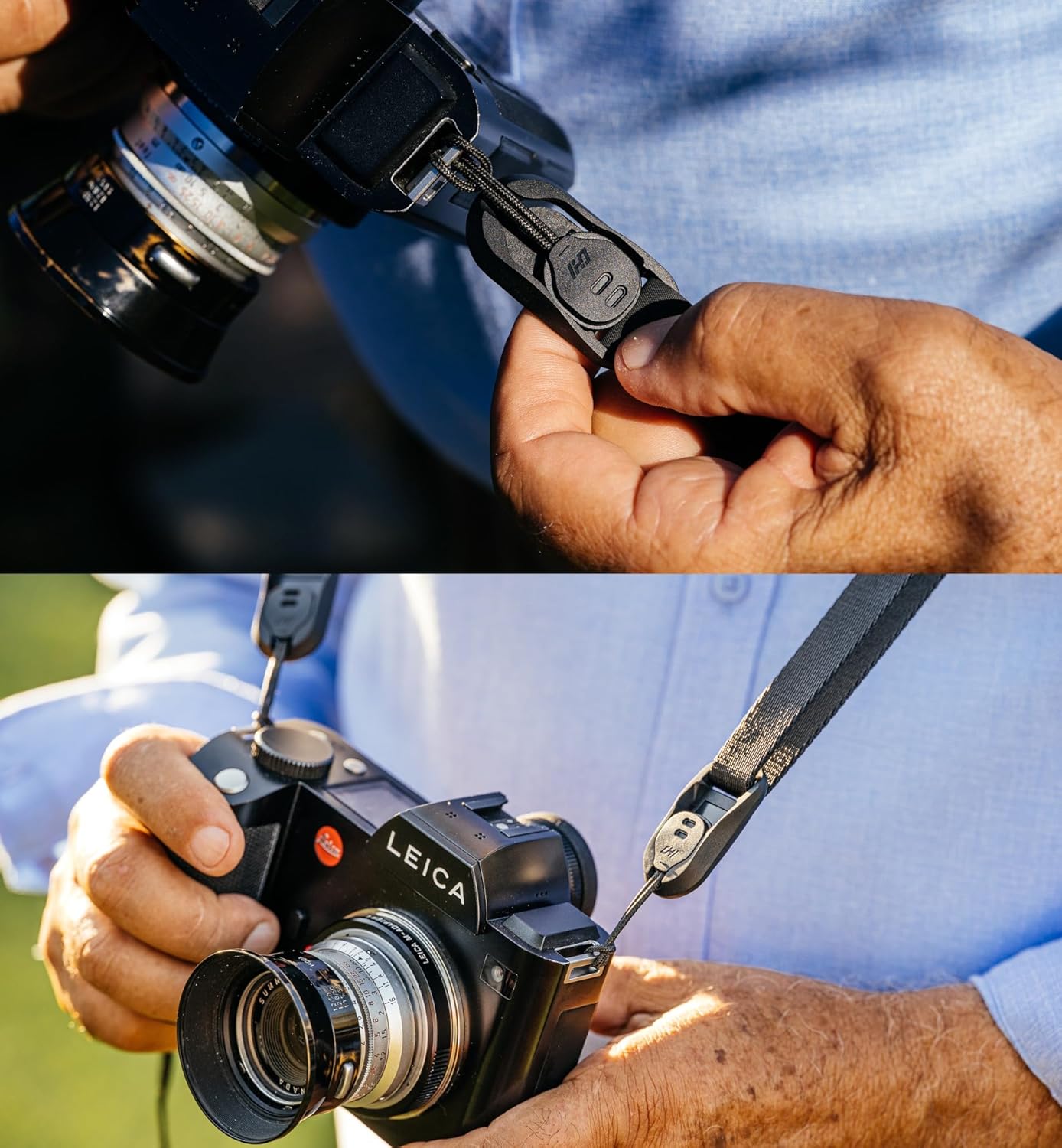 CHI Shoulder Camera Strap Air – Neck Strap with Magnetic Quick Release, One-hand Adjustable Sling Strap for DSLR and Mirrorless Cameras (Alcantara Black)
