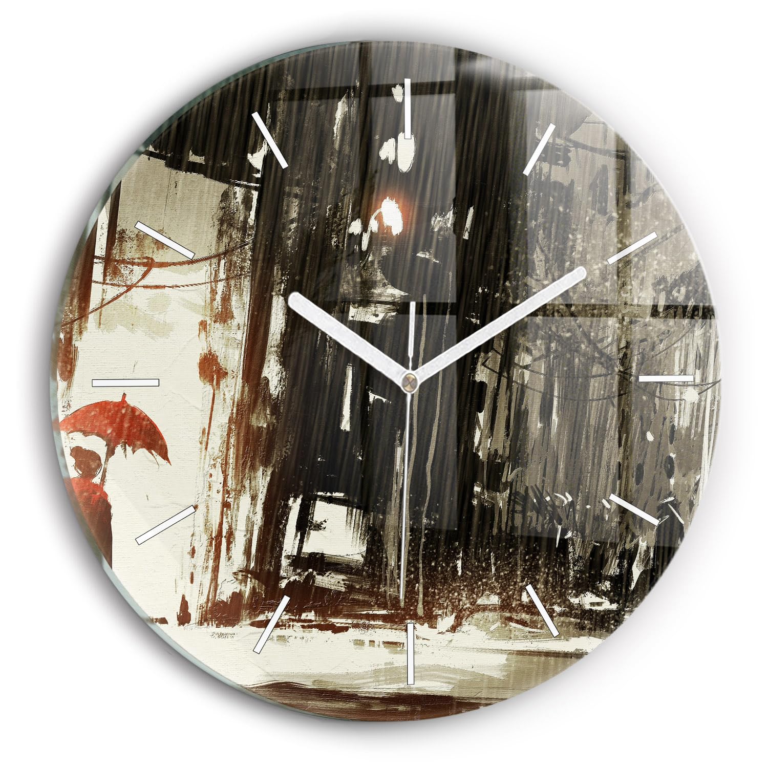 Horloge en Verre Wallfluent Poésie Urbaine Décoration Intérieure Évocatrice Unique