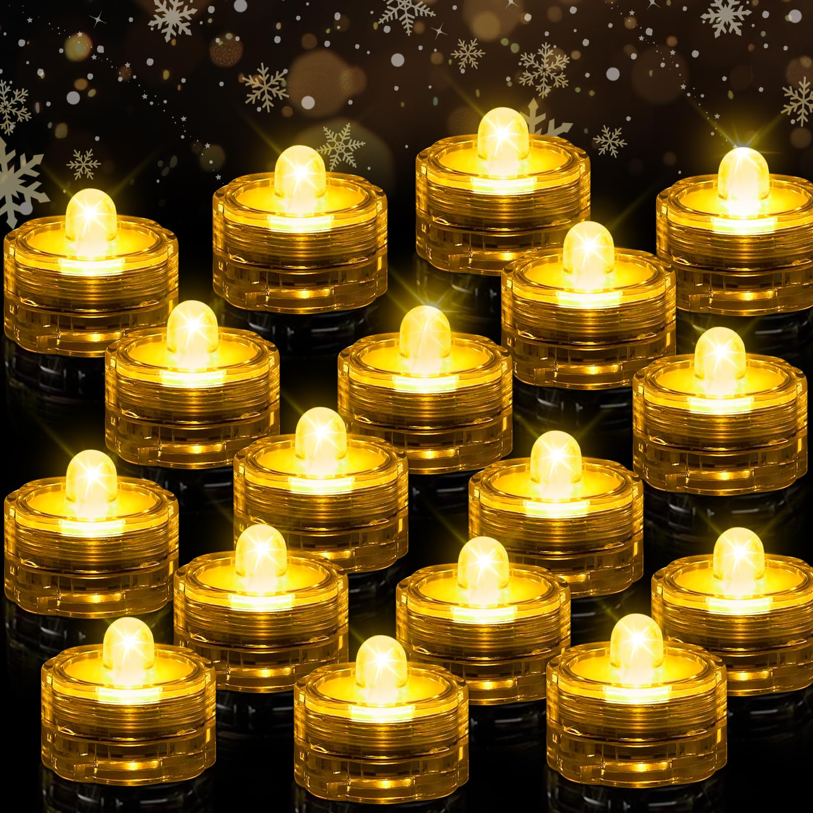 SaiXuan Velas LED Sin Llama, 24 Piezas Velas de Té LED con Pilas, Efecto de Llama Realista, Velas Eléctricas para Decoración de Bodas, Fiestas, Adviento y Navidad (Amarillo Cálido)