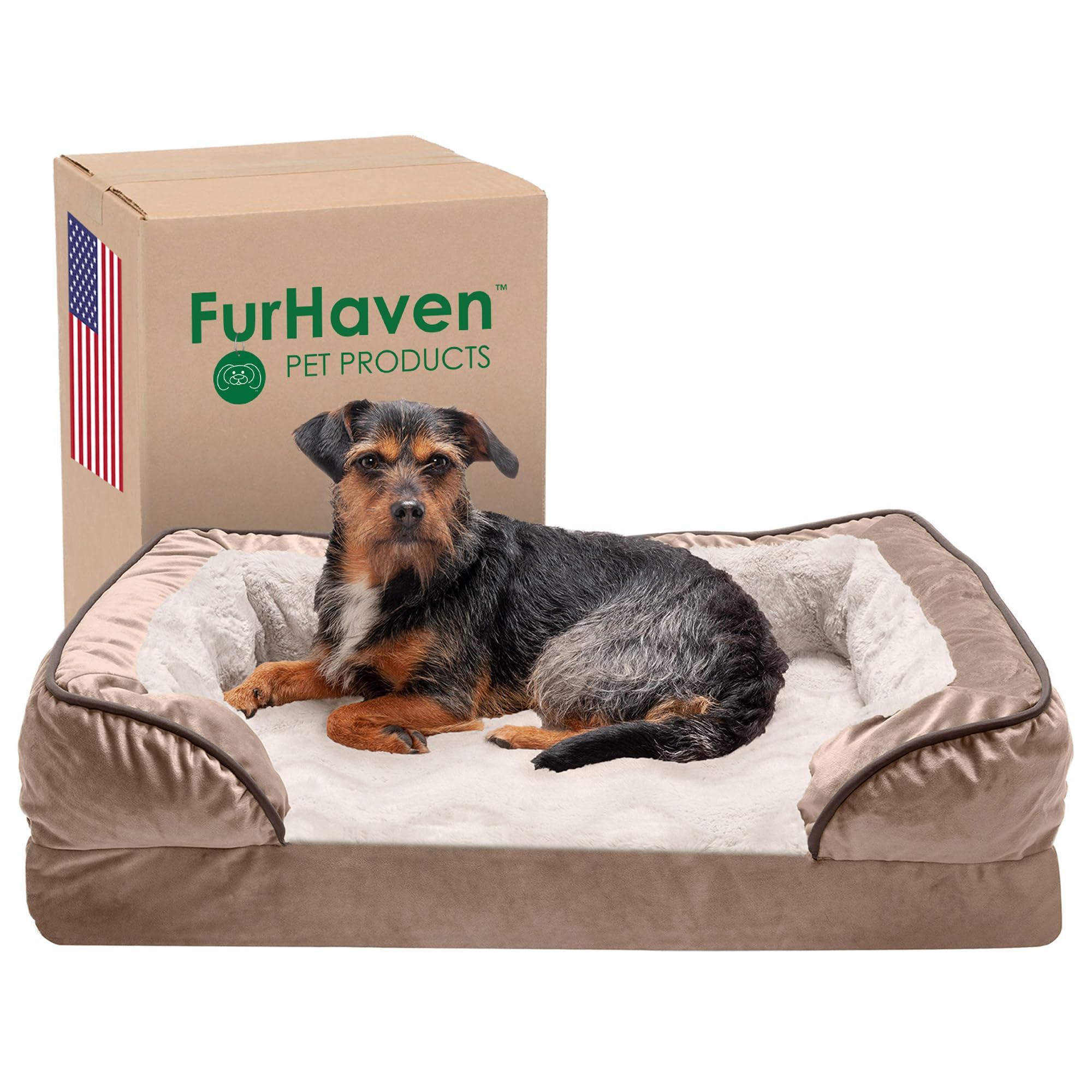 Memory Foam Pet Bed With Bolster Design photo