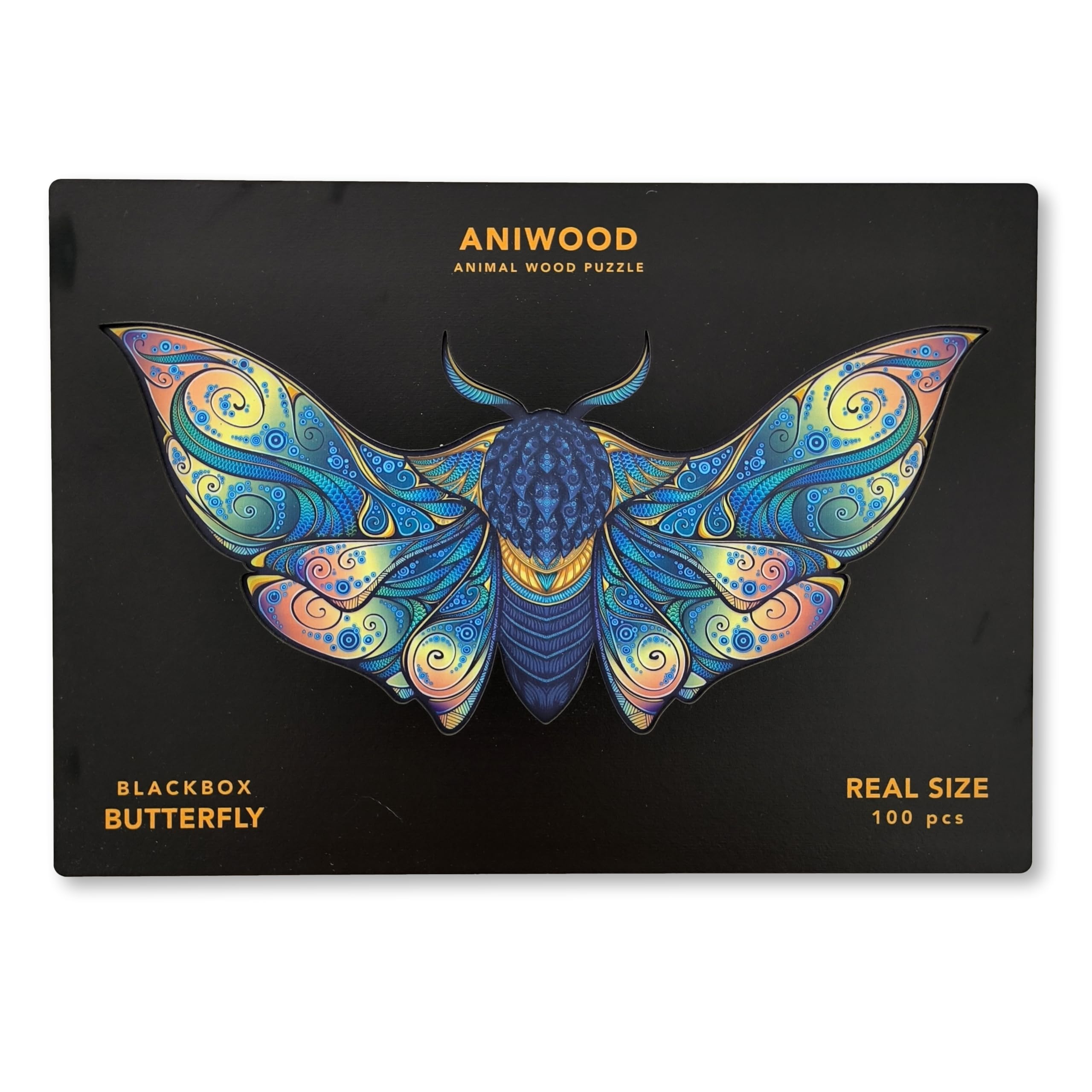 ANIWOOD Puzzle de Madera de Animales. Tapa troquelada, Caja a tamaño Real del Puzzle. 3 Modos de dificultad, Elemento Decorativo. Piezas únicas Originales de Animales (Medium, Caballito de Mar) — view 12