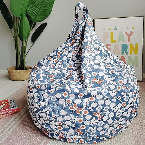 Miniatura 5 de YuppieLife Funda de lona para almacenamiento de animales de peluche para niños (solo funda, sin relleno), lavable a máquina, funda para sofá