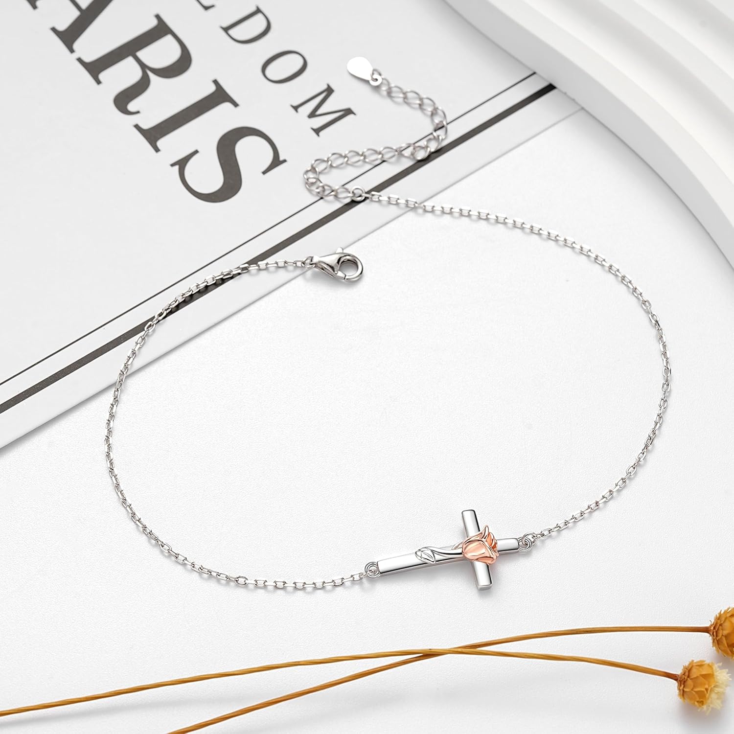 Infinity Ankle Bracelets for Women Sterling Silver Love Heart/Rose Flower/Sunflower Anklets -Summer Beach Ankle Chain Jewelry Gifts for Mom Women Wife Girlfriend - Image 2