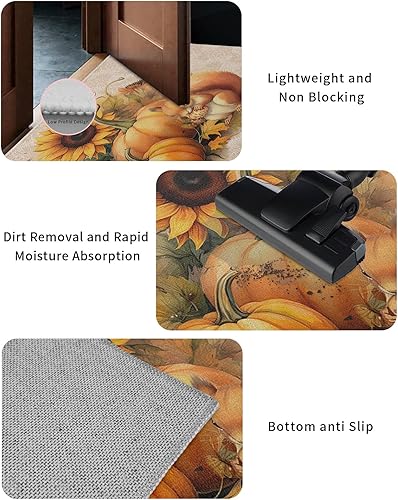 Miniatura 2 de Tapete para puerta delantera, tapetes absorbentes para entrada para interiores y exteriores, alfombras pequeñas para otoño, Acción de Gracias,
