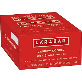 LARABAR Pecan Pie (16 Ct) and Cashew Cookie (16 Ct) Gluten Free Vegan Fruit & Nut Bars