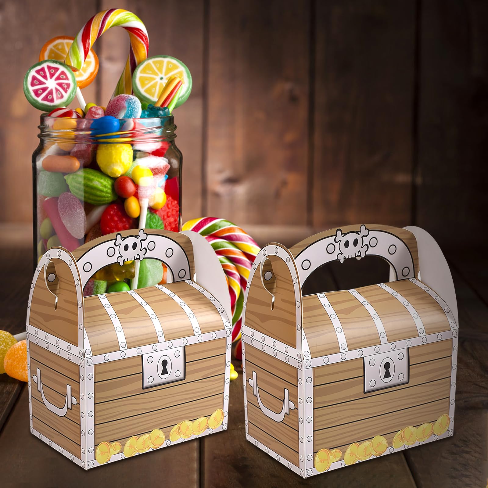16 Coffres Au Trésor Pirate En Carton - Cadeau Anniversaire Enfant - Chasse Au Trésor - Déco